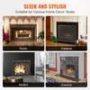 A collage of four different fireplace scenes, each showcasing a fireplace screen in a different decor style: rustic, classical, modern, and another classical setting. Náhled obrázku produktu