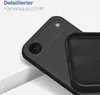 Close-up of a black phone case, showing the camera cutout and the interior lining. Produktbild-Vorschau