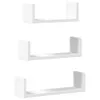 Three white U-shaped shelves are displayed vertically against a white background. Voir les images du produit