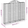 vidaXL Gabionen mit Hochbogen 4 Stk. 200x30x160/180cm Produktbild-Vorschau 7