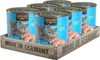 A six-pack of LEONARDO Kitten cat food cans in a wooden crate. Produktbild-Vorschau