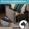 Abrihome Polsterbett 140x200cm mit LED und USB, Samt - Produktbild-Vorschau 7