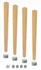 Tischbein Buche 72 cm Klarlack – Set 4x trapezförmige Produktbild-Vorschau 1