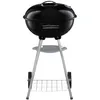A black charcoal grill on a white background.
