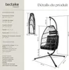 Fauteuil suspendu Ariane avec structure et coussin 160kg - Voir les images du produit 6