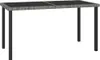 vidaXL Garten-Esstisch Grau 140x70x73 cm Poly Rattan Produktbild-Vorschau 5