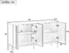 Merax Kommode Sideboard Modern, 3 U-förmiges Tür, inkl. Produktbild-Vorschau 6