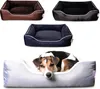 A collage of dog beds in different colors, with a dog resting in one of them. Produktbild-Vorschau