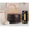 Candele di compleanno oro con basi lunghezza 10 cm - 8 pz Anteprima dell’immagine prodotto 3
