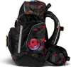 A side view of a black and red patterned backpack. Anteprima dell’immagine prodotto