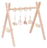 Holz-Babygym Lernständer mit handgefertigten Anhängern – Produktbild-Vorschau 1