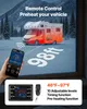 A mobile phone is used to remotely control a vehicle heater in a snowy environment. Produktbild-Vorschau