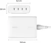 A diagram showing the dimensions of a Belkin 200W charger and a smaller accessory. Voir les images du produit
