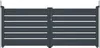 A front view of a double-leaf aluminum gate with horizontal slats. Produktbild-Vorschau