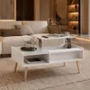 Makika Couchtisch / Wohnzimmertisch mit Glas ausziehbar mit Produktbild-Vorschau 1