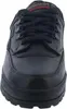 A close-up, front view of a black leather shoe. Produktbild-Vorschau