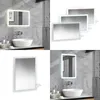 A collage of bathroom mirrors with integrated LED lighting, shown in different settings and angles. Anteprima dell’immagine prodotto