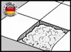 A close-up illustration of a tiled floor with one tile lifted to reveal a textured material underneath. A 'Made in Germany' badge is in the top left corner. Produktbild-Vorschau