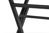 A close-up view of the dark gray metal frame of a folding bistro table. Produktbild-Vorschau