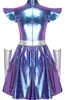 Damen Astronautin Kostüm Gr. XL Metallic Alien Space Girl Produktbild-Vorschau 4