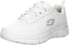 A white Skechers women's athletic shoe is shown from a side angle against a white background. Produktbild-Vorschau