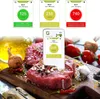 A collage of images showing a nitrate tester device and its readings, placed next to raw meat and ingredients. Produktbild-Vorschau