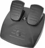 A black gaming steering wheel and pedal set shown from a slightly elevated front-left angle on a white background. Anteprima dell’immagine prodotto