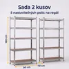 IvoQ Regály Set 2 ks – 180 x 90 x 40 cm – Pozinkovaný kov – Náhľad obrázku produktu 4