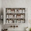 Szafka wisząca z lustrem łazienkowa drzwi półki ścienne Podgląd zdjęcia produktu 10