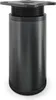 A black, cylindrical furniture leg with a threaded top and a mounting plate. Produktbild-Vorschau