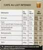Nutritional information table for a coffee product. Voir les images du produit