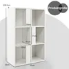 COSTWAY set di 2 librerie in legno, scaffale a 3 livelli, Anteprima dell’immagine prodotto 6