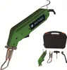 A green hot cutter tool and its accessories are displayed against a white background. Produktbild-Vorschau