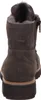 A rear view of a dark gray leather boot with a black sole and faux fur lining. Anteprima dell’immagine prodotto