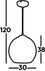 Hängeleuchte Metall Glas E27 rund D: 30 cm H: max. 120 cm Produktbild-Vorschau 4
