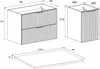 Technical drawing with dimensions of bathroom furniture components. Podgląd zdjęcia produktu