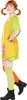A woman dressed as Pippi Longstocking, posing against a white background. Produktbild-Vorschau