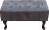Podnožka CHESTERFIELD ze starožitného mikrovlákna šedá Náhled obrázku produktu 8