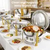 WARMOUNTS Chafing Dish Set 4er 7,6L Edelstahl Gold, Buffet Produktbild-Vorschau 3