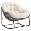 A single rocking chair with a cushion, shown from a side angle against a white background. Anteprima dell’immagine prodotto