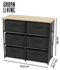 Regál s úložnými boxmi čierny 6 políc 75,5x29,7x68cm Náhľad obrázku produktu 2