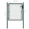 vidaXL Cancello da giardino in acciaio 100 x 75 cm Verde Anteprima dell’immagine prodotto 3