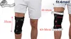 A person wearing a knee brace, with measurement guides overlaid. Produktbild-Vorschau