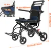 Invalidný vozík VEVOR, ľahká hliníková transportná stolička Náhľad obrázku produktu 8