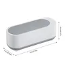 A white and gray ultrasonic cleaner with dimensions indicated. Produktbild-Vorschau