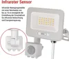 LED reflektor GLARO mit Bewegungssensor, 20 W,weiß, IP54, 2000 lm, neutralweiß Náhľad obrázku produktu