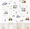 Wandsticker,Bagger Kran Muldenkipper Baum Wandaufkleber Produktbild-Vorschau 1