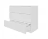 A white chest of drawers with one drawer open, shown against a white background. Produktbild-Vorschau