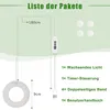 A diagram showing the contents of a package for a plant grow light. Produktbild-Vorschau