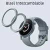 A smartwatch with interchangeable bezels shown in an exploded view. Podgląd zdjęcia produktu